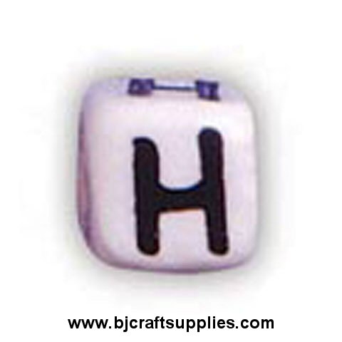 Ceramic Alpha Beads - H - Ceramic Alpabet Beads - Ceramic Letter Beads - Ceramic Alphabet Letter Beads