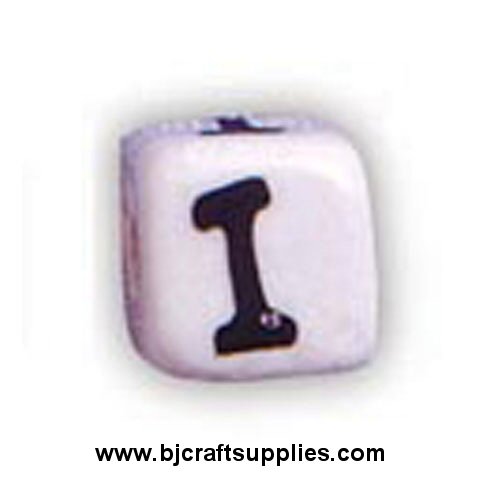 Ceramic Alpha Beads - I - Ceramic Alpabet Beads - Ceramic Letter Beads - Ceramic Alphabet Letter Beads