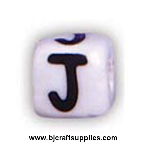 Ceramic Alpha Beads - J - Ceramic Alpabet Beads - Ceramic Letter Beads - Ceramic Alphabet Letter Beads