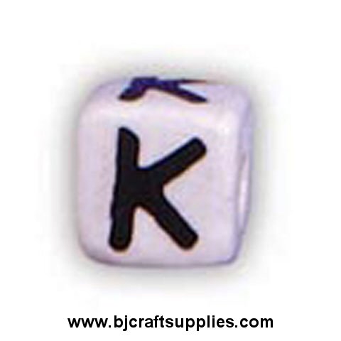 Ceramic Alpha Beads - K - Ceramic Alpabet Beads - Ceramic Letter Beads - Ceramic Alphabet Letter Beads