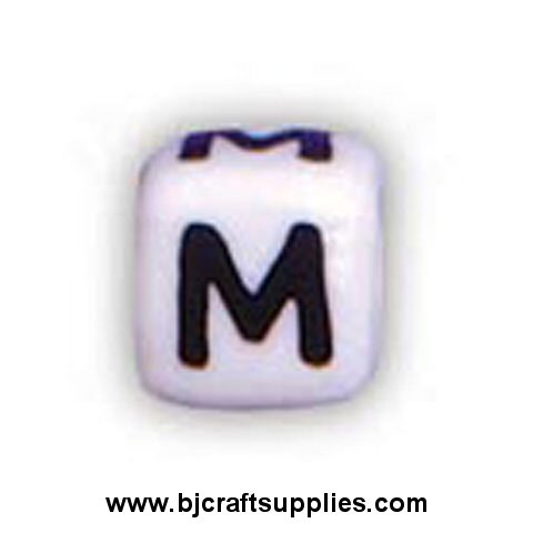 Ceramic Alpha Beads - M - Ceramic Alpabet Beads - Ceramic Letter Beads - Ceramic Alphabet Letter Beads