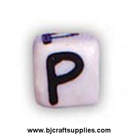Ceramic Alpha Beads - P - Ceramic Alpabet Beads - Ceramic Letter Beads - Ceramic Alphabet Letter Beads