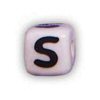 Alphabet Beads - S - Ceramic - Cube - Ceramic Alpha Beads - S - Ceramic Alpabet Beads - Ceramic Letter Beads - Ceramic Alphabet Letter Beads