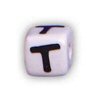 Alphabet Beads - T - Ceramic - Cube - Ceramic Alpha Beads - T - Ceramic Alpabet Beads - Ceramic Letter Beads - Ceramic Alphabet Letter Beads