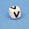 Alphabet Beads - V - Ceramic - Cube - Ceramic Alpha Beads - V - Ceramic Alpabet Beads - Ceramic Letter Beads - Ceramic Alphabet Letter Beads