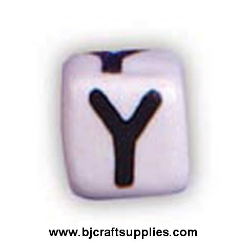 Ceramic Alpha Beads - Y - Ceramic Alpabet Beads - Ceramic Letter Beads - Ceramic Alphabet Letter Beads