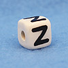 Alphabet Beads - Z - Ceramic - Cube - Ceramic Alpha Beads - Z - Ceramic Alpabet Beads - Ceramic Letter Beads - Ceramic Alphabet Letter Beads