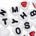 Heart Shaped Letter Beads - Letter Beads - Alphabet Beads