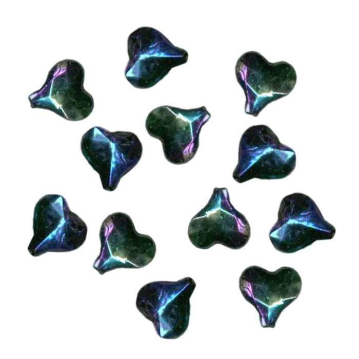 AB Beads - Faceted Heart Beads