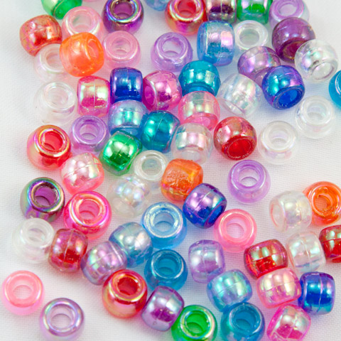 AB Beads - Transparent Pony Beads - AB Pony Beads