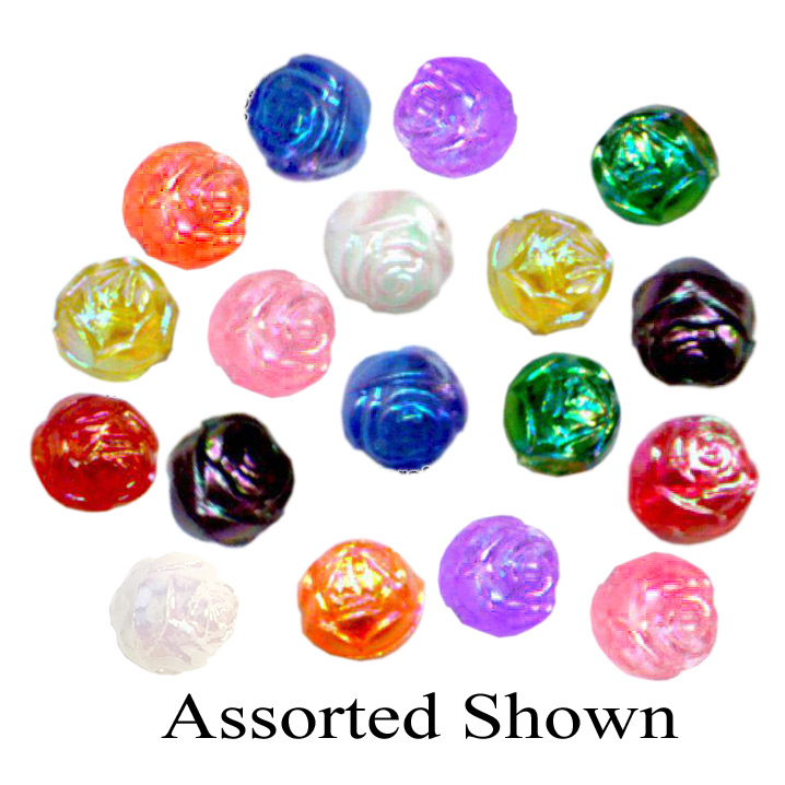 AB Beads - Rosebud Flower Beads