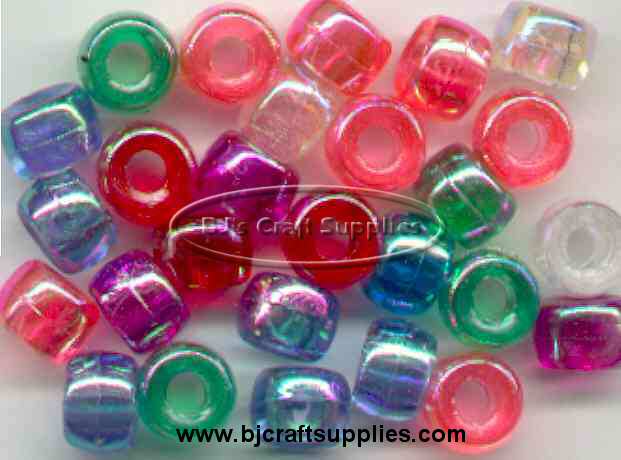 AB Beads - Transparent Pony Beads - AB Pony Beads