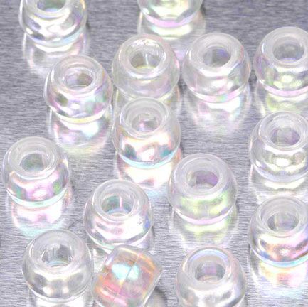 AB Beads - Transparent Pony Beads - AB Pony Beads