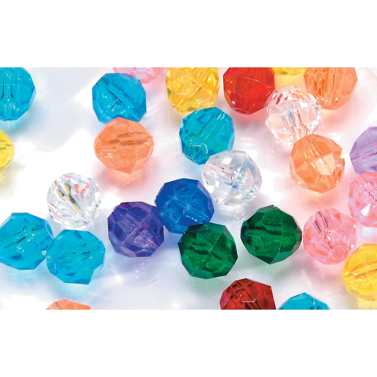 Fishing Beads - Acrylic Faceted Beads - Plastic Faceted Beads - Faceted Craft Beads