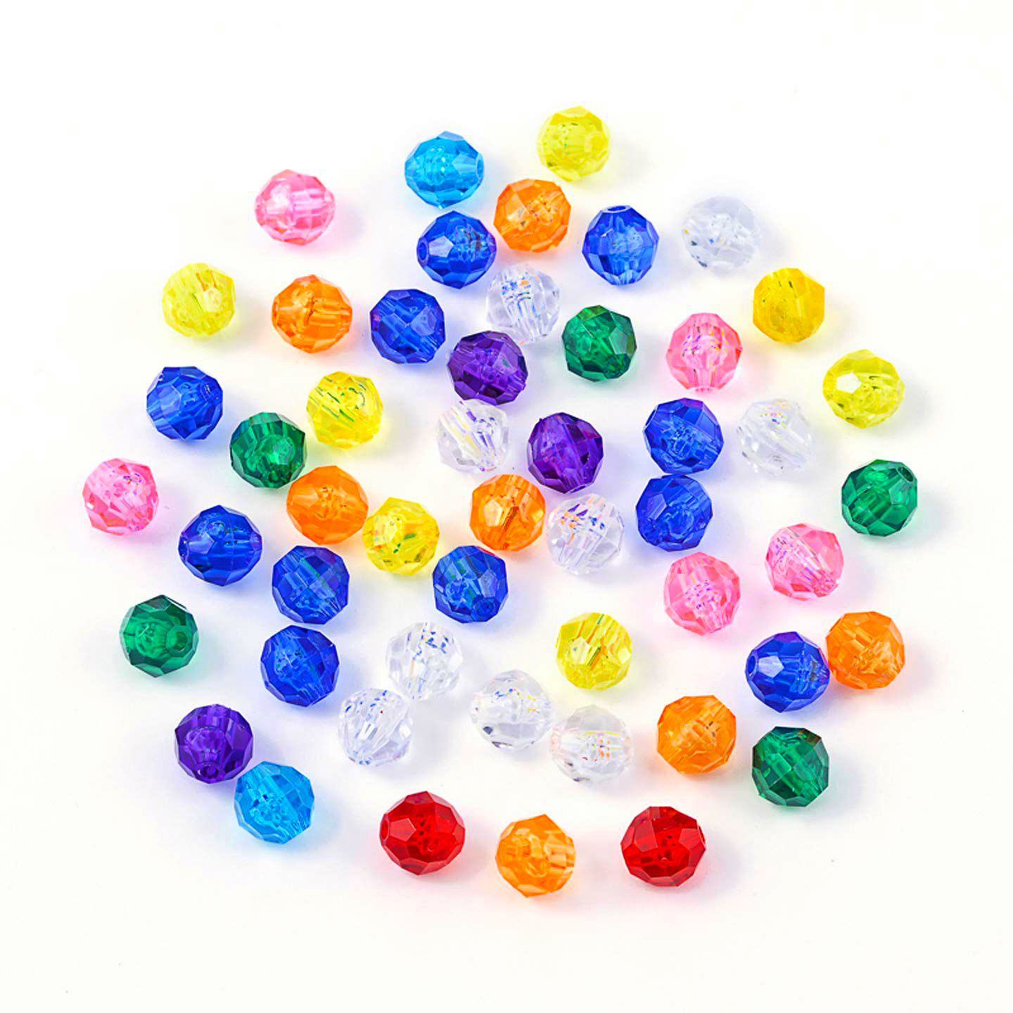 Fishing Beads - Acrylic Faceted Beads - Plastic Faceted Beads - Faceted Craft Beads