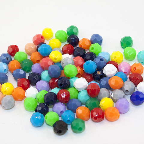 8mm Faceted Acrylic Beads - Plastic Faceted Beads - 8mm Faceted Beads
