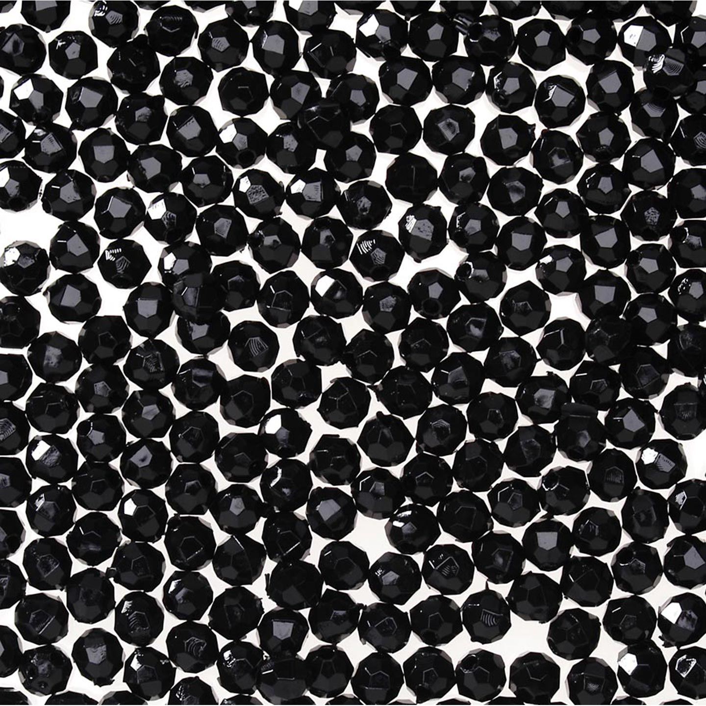Black Faceted Beads - 4mm Faceted Beads - Acrylic Faceted Beads