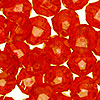 Faceted Beads - Fire Orange ( Fluorescent ) 	 - Faceted Acrylic Beads - Plastic Faceted Beads - 6mm Faceted Beads