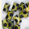 Glass Tube Beads Leopard Pattern - Glass Beads - Tube Beads