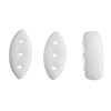 Three Hole Beads - Czech Cali Beads - 3 Hole Beads - Chalk White/luster Shimmer - Marquise Beads - Oblong Beads