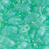 Three Hole Beads - Czech Cali Beads - 3 Hole Beads - Aqua Opal - Marquise Beads - Oblong Beads - 