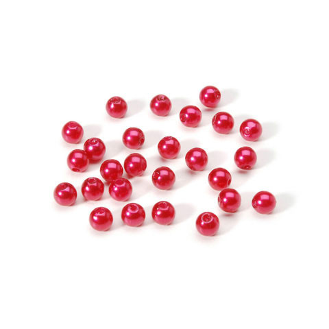 Pearl Beads - Round Beads - Round Pearls - Red Pearls - Loose Pearl Beads