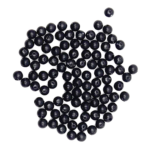 3mm Round Beads - Small Black Beads
