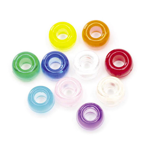 Craft Beads - Hair beads - Plastic Beads - Plastic Pony Beads - Opaque Pony Beads