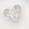 Pony Heart Beads - Heart Shaped Beads - Crystal W/silver Glitter - Heart Beads - Heart Pony Beads - Pony Bead Hearts - 