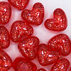 Heart Shaped Pony Beads - Red W/silver Glitter - Pony Heart Beads - Pony Hearts - Pony Bead Hearts
