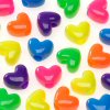 Heart Shaped Pony Beads - Assorted Op Neon - Pony Heart Beads - Pony Hearts - Pony Bead Hearts