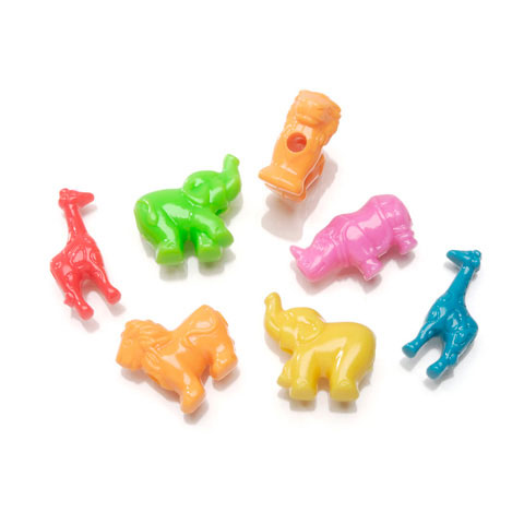 Plastic Novelty Pony Beads