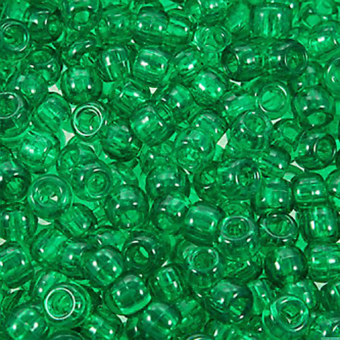 Hair beads - Plastic Beads - Plastic Pony Beads - Green Pony Beads - Transparent Pony Beads - Craft Beads