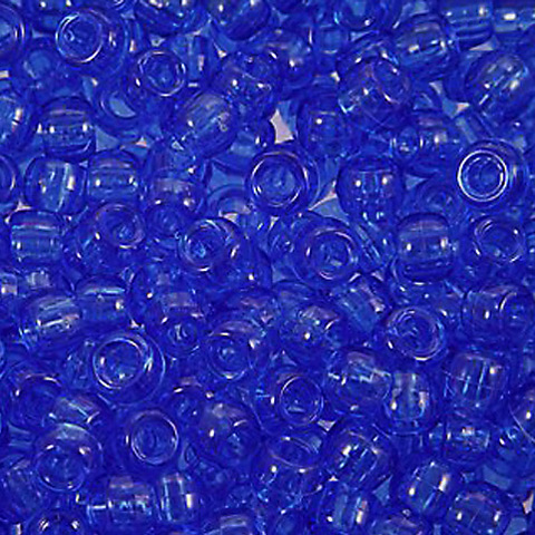 Hair beads - Plastic Beads - Plastic Pony Beads - Blue Pony Beads - Transparent Pony Beads