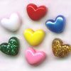 Pony Heart Beads - Heart Shaped Beads - Assorted With Silver Glitter - Heart Beads - Heart Pony Beads - Pony Bead Hearts