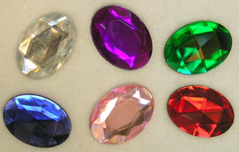 Oval Faceted Rhinestones