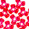 Tri Beads - Xmas Red - Red Tri Beads - Propeller Beads - Plastic Tri Beads