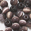 Glass Cat Eye Beads - Round Fiber Optic Beads - Glass Beads - Cats Eye Glass Beads