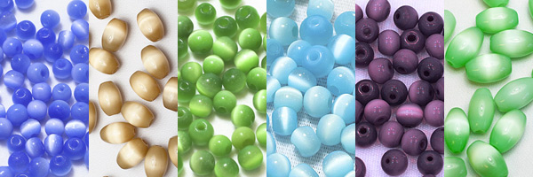 Cateye Beads - Cat Eye Beads - Fiber Optic Beads