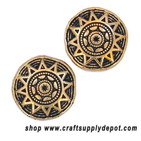 Etched Beads - Sun Pendant Beads