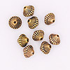 Ribbed Bicone Bead - Antique Gold - Jewelry Making Supplies - Spacer Bead