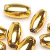 Oval Vacuum Plated Beads - Oval 3 x 6 mm beads, gold