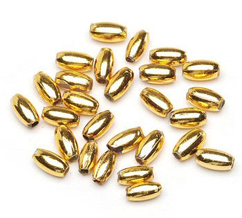 Oval 3 x 6 mm beads, gold