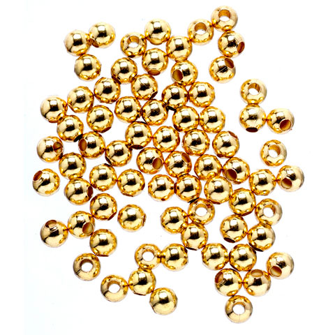 Gold Pearl Beads - 3mm Round Beads
