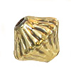 Spacer Bead - Corrugated Mushroom Bead - Gold Rondelle Beads - Jewelry Making Supplies - Metal Bicone Bead