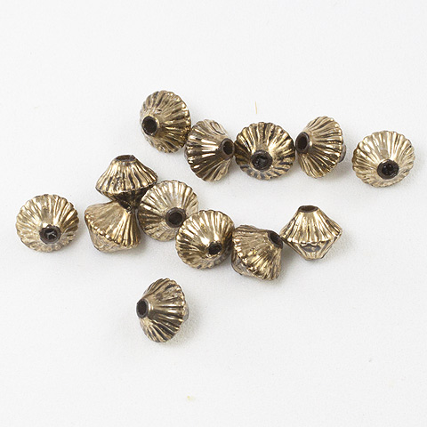 Gold Rondelle Beads - Jewelry Making Supplies - Metal Bicone Bead