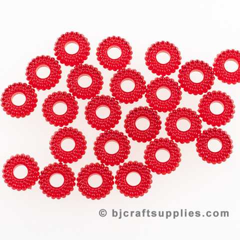 Spacer Beads - Big Hole Beads - Daisy Spacer Beads - Ring Beads