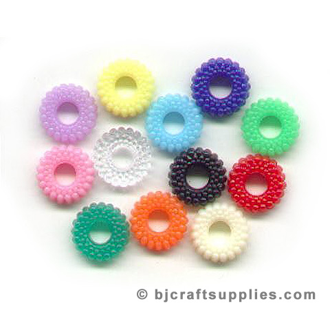 Spacer Beads - Big Hole Beads - Daisy Spacer Beads - Ring Beads