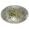 Silver Ornate Oval Belt Buckle with Gold Bull Rider - 