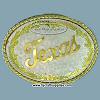Oval Belt Buckle with Gold Texas & Edging - 